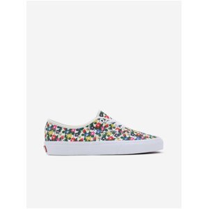 White Women's Floral Canvas Sneakers VANS Authentic - Women