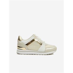 White and Beige Women's Leather Sneakers Michael Kors Billie - Ladies