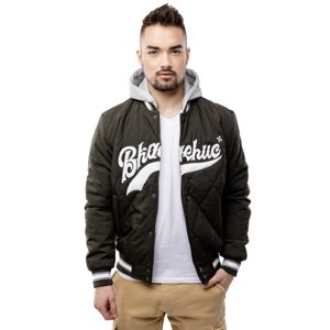 Men's Quilted Bomber Jacket with Hood GLANO - khaki