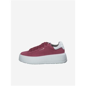 Dark pink women's suede platform sneakers Tamaris - Ladies