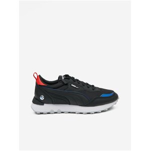 Black Mens Sneakers with Leather Details Puma BMW MMS Rider - Men