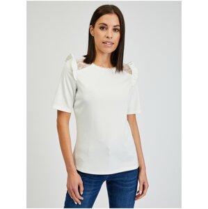 White women's T-shirt with a slit on the back ORSAY