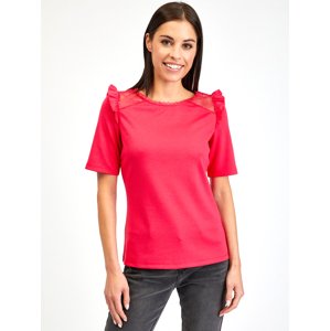 Navy pink women's T-shirt with a slit on the back ORSAY