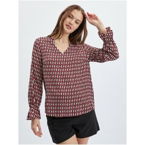 Women's white-red patterned blouse ORSAY