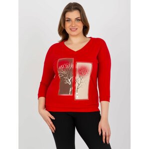Red blouse plus sizes for everyday printing