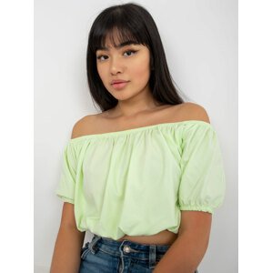 Short lime blouse made of Spanish cotton