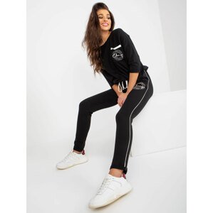 Black tracksuit with blouse with 3/4 sleeves