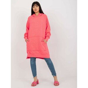 Fluo Pink Basic Oversized Sweatshirt Dress