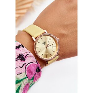 Michael John Classic women's watch with yellow strap