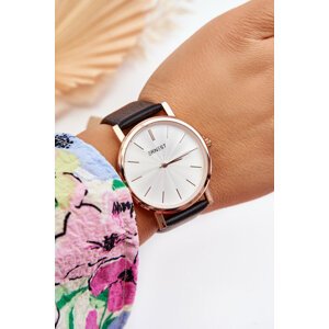 Women's watch with rose gold case Ernest Black Vega