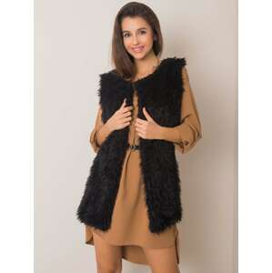 Black vest made of faux fur