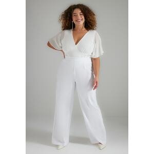 Trendyol Curve White Wide Leg Woven Finike Bridal Pants