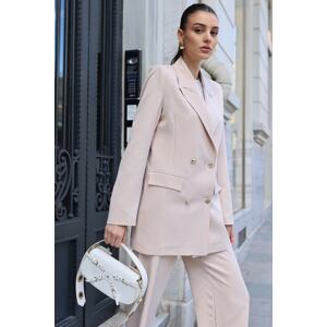 Trend Alaçatı Stili Jacket - Beige - Oversize