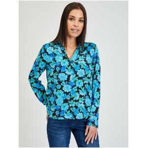 Blue women's floral blouse ORSAY