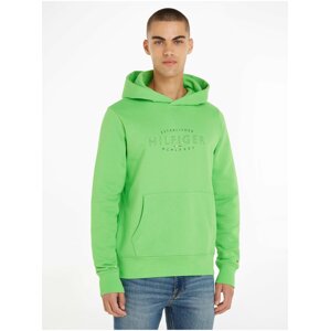 Light Green Mens Sweatshirt Tommy Hilfiger Curve Logo - Men