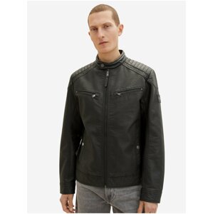 Black Men's Leatherette Jacket Tom Tailor - Men