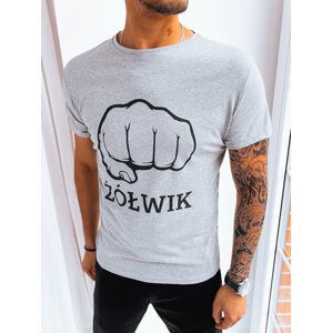 Men's T-shirt with light grey print Dstreet