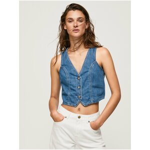 Blue Women's Denim Vest Pepe Jeans