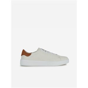 Cream Mens Leather Sneakers Geox - Men