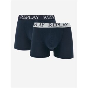 Set of two men's boxers in dark blue Replay - Men