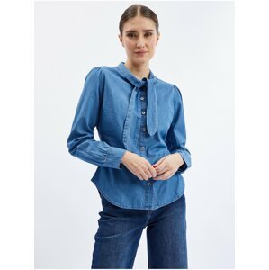 Orsay Blue Denim Shirt with Decorative Detail - Women