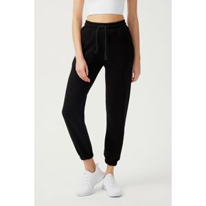 LOS OJOS Women's Black Jogger Pants With Elastic Legs