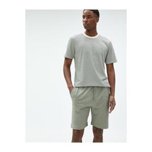 Koton Basic Bermuda Shorts Slim Fit with Lace Waist Pocket Detail