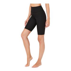 LOS OJOS Women's Black High Waist Contouring Cycling Shorts. Short Sport Leggings