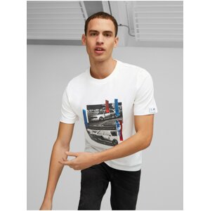 White Men's T-Shirt Puma BMW MMS - Men