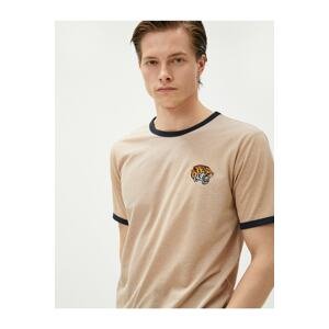 Koton Embroidered Tiger T-Shirts, Crew Necks, Slim Fits, Short Sleeves.