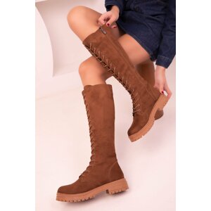 Soho Tan Women's Suede Boots 15357