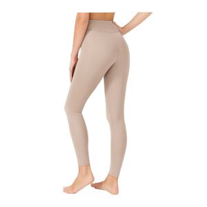 LOS OJOS Women's Beige High Waist Contouring Sports Leggings