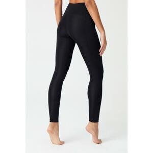 LOS OJOS Black High Waist Double Pocket Sports Leggings Mono