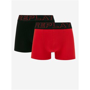 Set of two men's boxers in red and black Replay - Men's