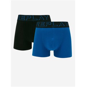 Set of two men's boxers in black and blue Replay - Men