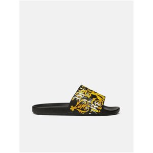 Versace Jeans Couture Fondo Yellow-Black Women's Patterned Slippers - Womens