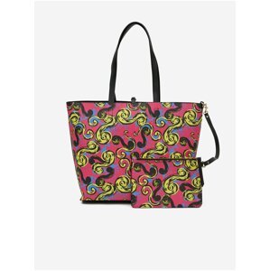 Versace Jeans Couture Black-Pink Womens Patterned Double-sided Shopper Versace Jeans C - Ladies