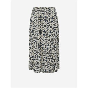 Blue and Cream Women's Patterned Midi Skirt JDY Dora - Women