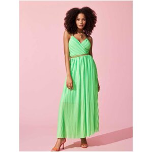 Light green Women's pleated maxi-dresses ONLY Elema - Ladies