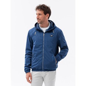 Ombre Men's classic cut hooded windbreaker jacket - dark blue