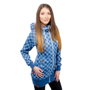 Women's Extended Checkered Sweatshirt GLANO - light denim