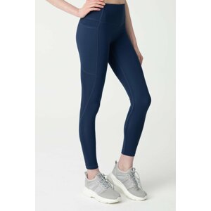 LOS OJOS Navy Blue High Waist Double Pocket Sports Leggings Mono.