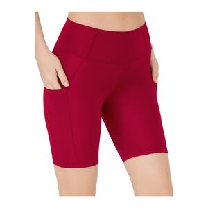 LOS OJOS Women's Burgundy High Waist Compression Double Pocket