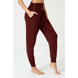 LOS OJOS Burgundy Elastic Waist Baggy Look Harem Trousers