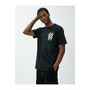 Koton College T-shirt with Printed Crew Neck Slim Fit Cotton.