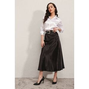 Bigdart 15806 Satin Skirt - Black