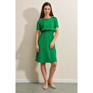 Bigdart 2375 Button Detailed Knitted Dress - Green