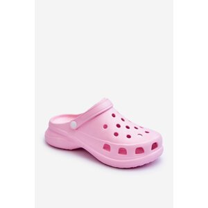 Crocs foam sandals on a robust Katniss pink sole