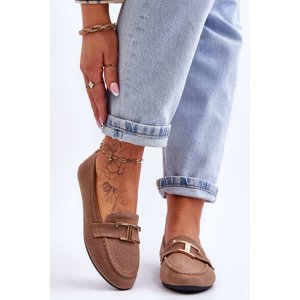 Classic Slip On Moccasins Beige Carly