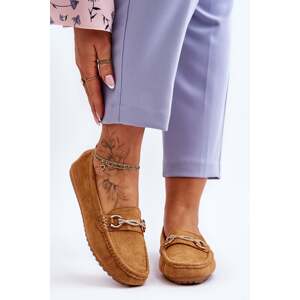 Classic suede moccasins with Camel Amera decoration